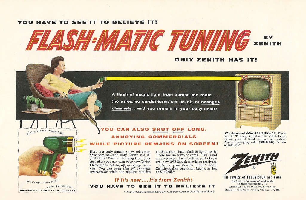 Ad for Zenith Flash-matic Tuning