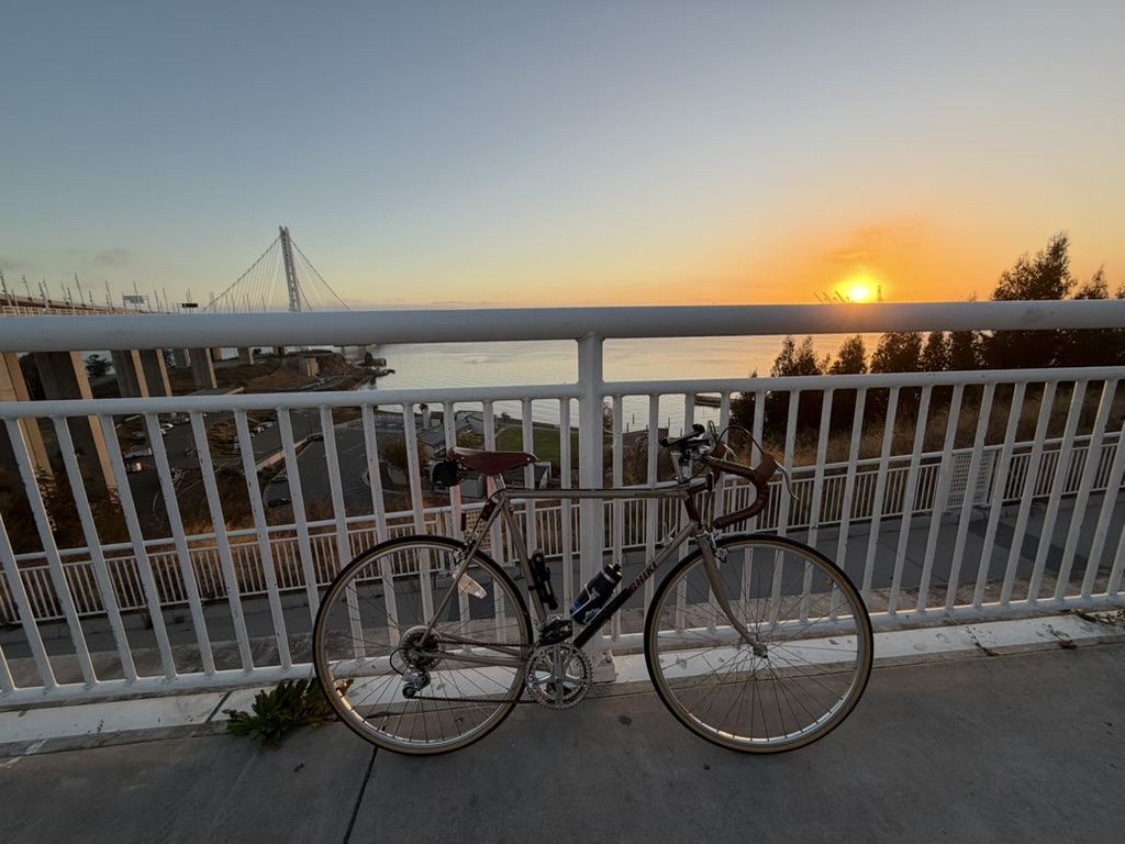 photo from the first time after my accident that I was able to ride my '83 Nishiki International up the bay bridge
